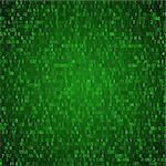 Exchange trades green background. Binary code. Hacker concept in vector