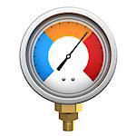 3d illustration of manometer or temperature meter isolated over white background