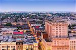 New Orleans, Louisiana, USA aerial view over Bourbon Street.