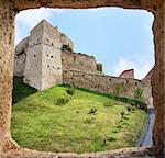 View of Rupea fortress in Brasov county, Romania - from a tower window. Medieval saxon landmark of Transylvania.