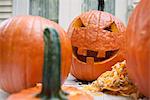 Freshly carved jack-o-lantern