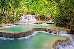 Kuang Si Falls (Tat Kuang Si) Waterfall, Louangphabang Province, Laos