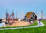 Netherlands, North Holland, Enkhuizen. Historic homes in the Zuiderzee Museum, open air museum.