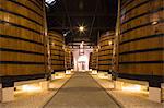 Portugal, Douro Litoral, Porto. Fermentation barrels in the wine cellar of Graham's Port Lodge.