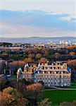 UK, Scotland, Lothian, Edinburgh, Elevated view of the Holyrood Palace during the sunset.