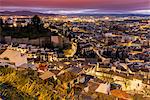 City skyline by night, Granada, Andalusia, Spain