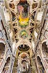 Interior of Ceiling in Church of Saint Mary of Gesu (Chiesa del Gesu) in Palermo, Sicily, Italy