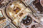 Interior of Ceiling in Church of Saint Mary of Gesu (Chiesa del Gesu) in Palermo, Sicily, Italy