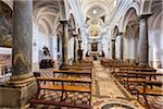 The beautiful and historic interior of the Church of San Martino in Erice in Sicily, Italy