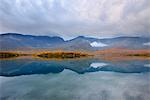 Autumn color at Maliy Vudjavr Lake, Khibiny mountains, Kola Peninsula, Russia