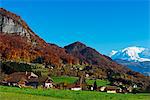 Europe, France, Haute Savoie, Rhone Alps, Sallanches, Chamonix valley and Mont Blanc (4810m)