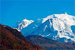 Europe, France, Haute Savoie, Rhone Alps, Chamonix valley and Mont Blanc (4810m)