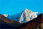 Europe, France, Haute Savoie, Rhone Alps, Chamonix, autumn scenery below Aiguille du Midi