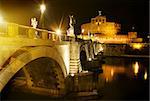 Bridge to castle Sant Angelo in the night