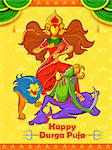 illustration of Happy Durga Puja background for Subho Vijoya