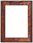 Old Carved Wooden Frame Isolated with Clipping Path