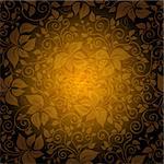 Seamless gold pattern with translucent vintage flowers (vector EPS 10)