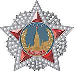 Star of the soviet order of Victory (Pobeda). Vector illustration.