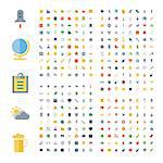 Flat design icons for business, technology, industrial, user interface, food and drinks. Vector illustration.