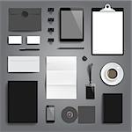 Corporate identity stationery objects mock-up template.