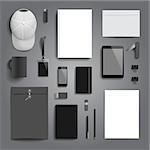 Corporate identity stationery objects mock-up template.