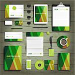 Corporate identity stationery objects print template.