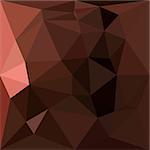 Low polygon style illustration of a saddle brown abstract geometric background.