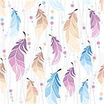 Seamless pattern with feathers vector illustration