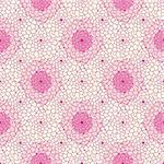 Seamless pastel vintage dotted pattern with white and pink translucent flowers (vector, eps10)
