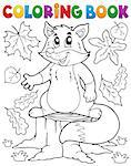 Coloring book cute fox theme 1 - eps10 vector illustration.