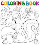 Coloring book squirrel theme 2 - eps10 vector illustration.