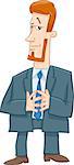 Cartoon Illustration of Boss or Manager Business Character