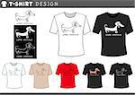 Illustration of T-Shirt Design Template with Funny Dachshund Dog and Long Vehicle Caption