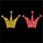 Gold Crown Isolated On White Background. Vector Illustration