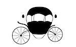 Black and White Cinderella Fairytale carriage. Vector Illustration. EPS10