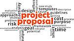 A word cloud of project proposal related items