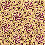 Vintage seamless pattern with gradient golden-purple circles, vector