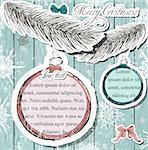 Poster with vintage Christmas decorations. Vector illustration EPS10