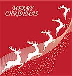 vector illustration of Christmas card with reindeer