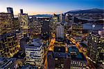 Downtown skyline at dusk, Vancouver, British Columbia, Canada