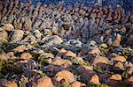 Ethiopia, Oromia Region, Bale Mountains, Sanetti Plateau, Rafu.  The rock boulders at Rafu on the high-altitude Sanetti Plateau were caused by the erosion of lava outpourings by water, wind and ice over 20 million years.