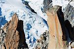 Europe, France, Haute Savoie, Rhone Alps, Chamonix, Aiguille du Midi, rock climbing on Cosmique Arete