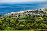 The town of Greystones, Co. Wicklow, viewed from the Little Sugar Loaf, Kilruddery, Deerpark, Co. Wicklow, Ireland.