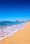 Portugal, Madeira Islands, Porto Santo, Vila Baleira, view of the sandy beach of Porto Santo Island