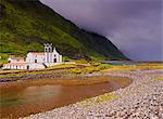 Portugal, Azores, Sao Jorge, Ribeira Seca, Faja da Caldeira do Santo Cristo on the north coast of the island.