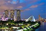 South East Asia, Singapore, Gardens by the Bay, the Cloud Forest and Marina Bay Sands Hotel and Casino
