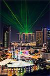 South East Asia, Singapore, Clarke Quay and Marina Bay Sands Hotel and Casino laser show