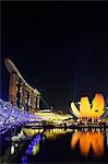 South East Asia, Singapore, Gardens by the Bay, Helix Bridge, Marina Bay Sands Hotel and Casino, Arts and Science Museum