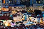 South East Asia, Singapore, city skyline; Hindu temple