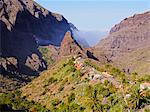 Spain, Canary Islands, Tenerife, Masca, View towards Barranco de Masca.